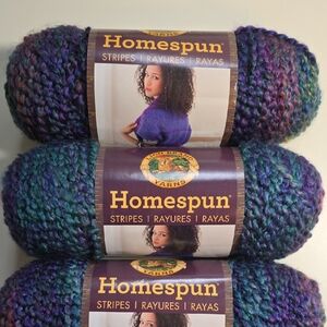 Lion Brand Homespun Yarn in Purple and Blue